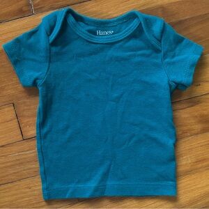 Hanes 6-12M Baby Basic Tee | Like-new | Teal Short Sleeve